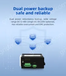 1 Port 100M F(x) + 7 Ports 10/100M T(x) Din-Rail Unmanaged Industrial Ethernet Switch