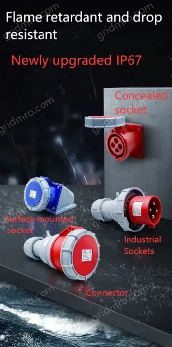 4 pole 63A concealed socket