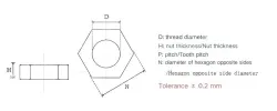 External hexagon nut 304 stainless steel-M36