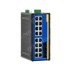 2 Ports 100M F(x) + 16 Ports 10/100M T(x) Din-Rail Unmanaged Industrial Ethernet Switch