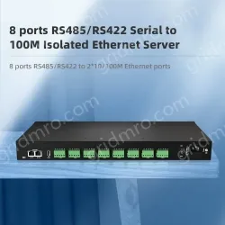 8 Ports RS485/422 Serial to 100M Ethernet Opto-isolated Server