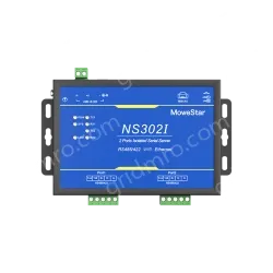 2 Ports RS485/422 Serial to 100M Ethernet Opto-isolated Server