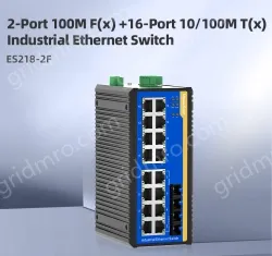2 Ports 100M F(x) + 16 Ports 10/100M T(x) Din-Rail Unmanaged Industrial Ethernet Switch