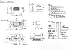 SCSI Connector Series 90 Degree PCB Board-to-Board Servo 20-PIN Headers