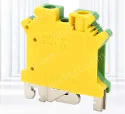 USLKG-6 DIN Rail Terminal Block DIN rail type two-color insulated terminal strip straight-through terminal block