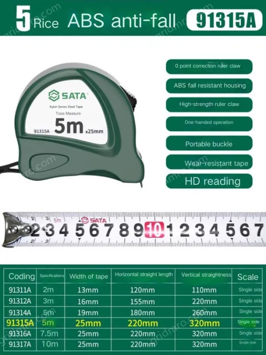ABS drop resistance - 5 meters - ruler width 25mm-91315A