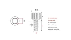 Cylindrical head hexagon socket screws M1.4*5