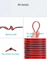 Cabinet Light Power Cord 28AWG (7/0.12TS) Red and Black