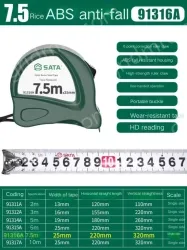 ABS drop resistance 7.5m ruler width 25mm-91316A