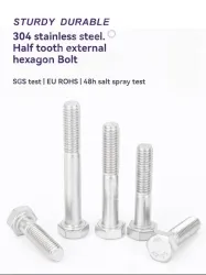 Half thread external hexagonal bolt M6*45