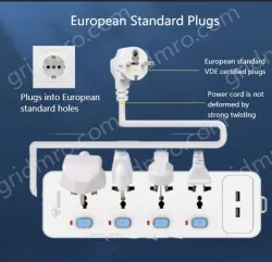 European standard split-control 3-position 2USB