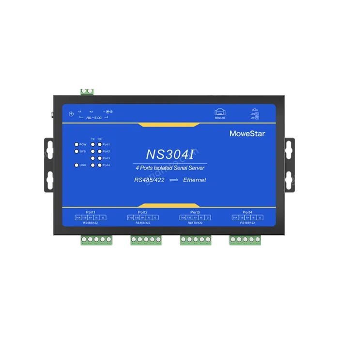 4 Ports RS485/422 Serial to 100M Ethernet Opto-isolated Server