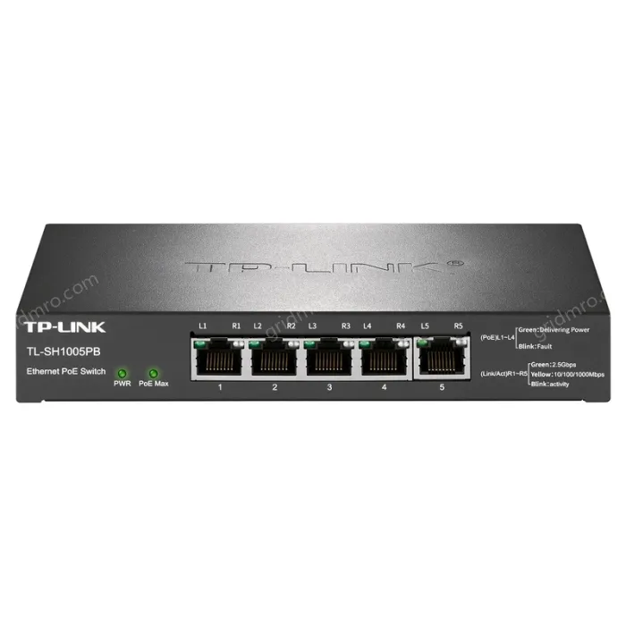 5 x 2.5G/1G adaptive RJ45 ports 2.5G Ethernet PoE switch