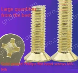 Golden Flat Head Screws M6*195
