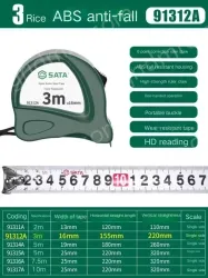 ABS drop resistance 3m ruler width 16mm-91312A