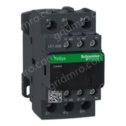 LC1D32P7 IEC contactor, TeSys Deca, nonreversing, 32A, 20HP at 480VAC, up to 100kA SCCR, 3 phase, 3 NO, 230VAC 50/60Hz coil, open