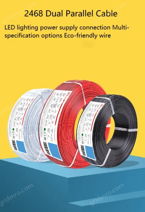 Cabinet Light Power Cord 26AWG (7/0.12TS) Black Printed White Sections