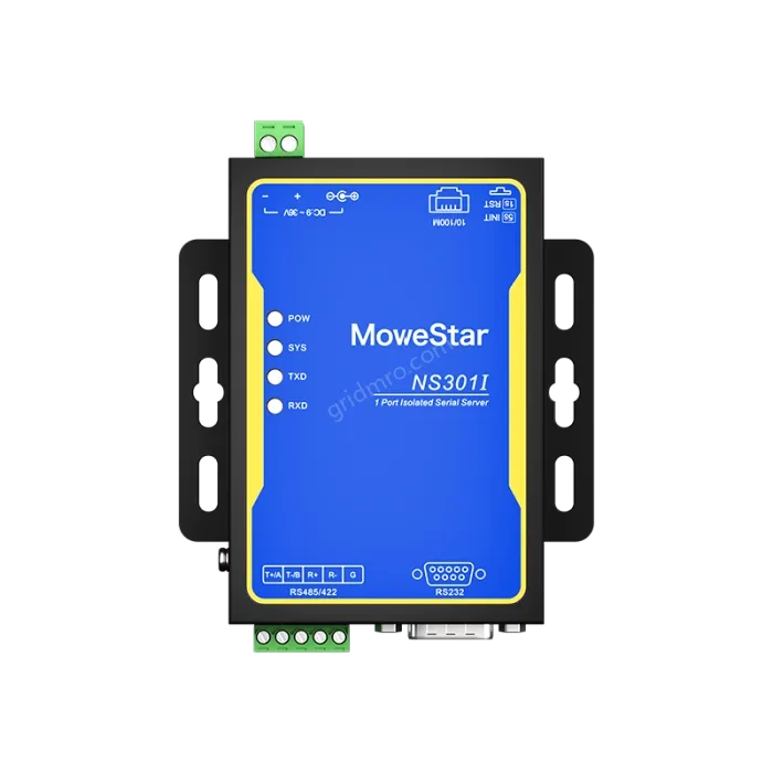 1 Port RS232/485/422 Serial to 100M Ethernet Opto-isolated Server