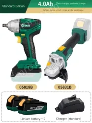 Electric wrenches Standard version 4.0Ah two-electric and one-charge wrench + angle grinder combination