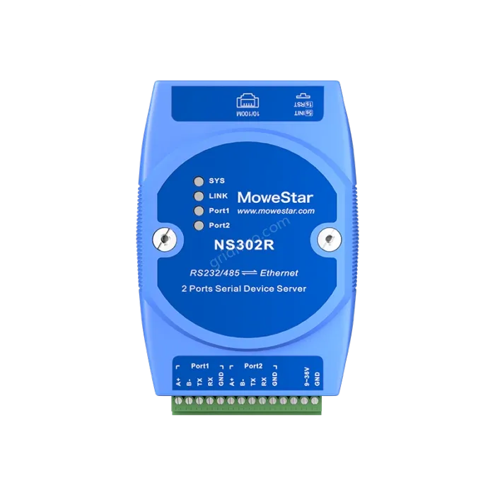 DIN Rail Serial Server 2 ports