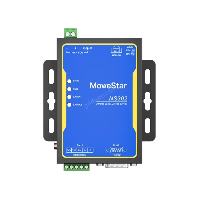 1 Port RS232 + 1 Port RS485/422 Serial to 100M Ethernet Server