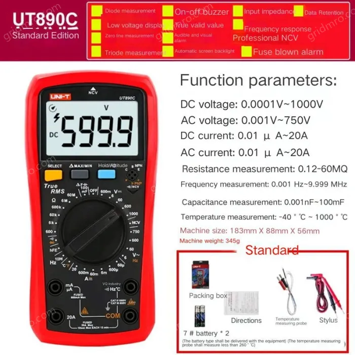 UT890C comes with a gift package