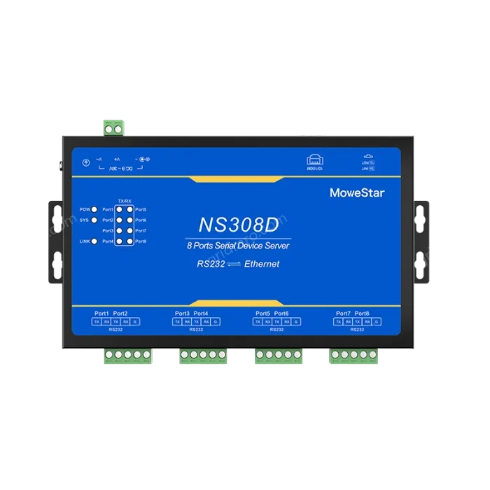 8 Ports RS232 Serial to 100M Ethernet Server